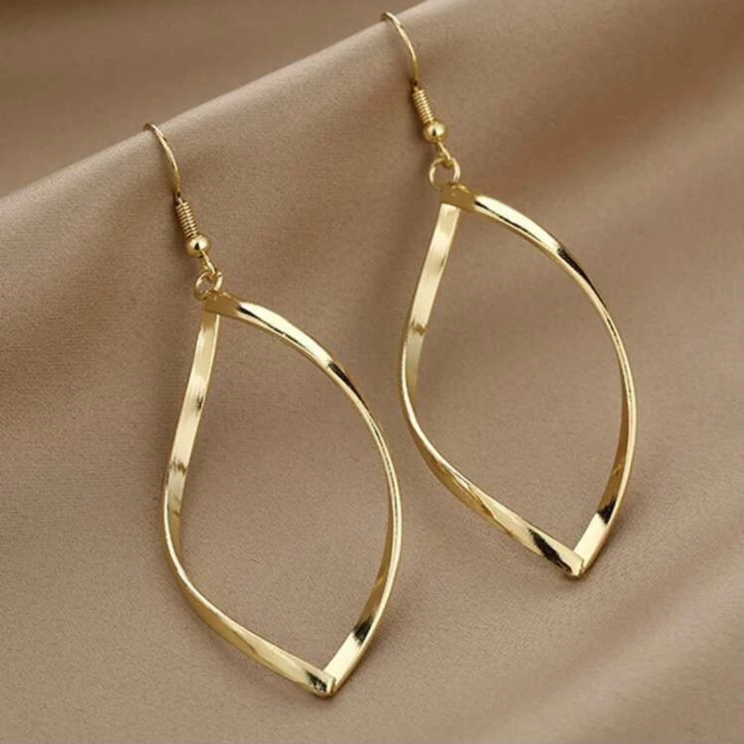 Golden Wave Drop Earrings