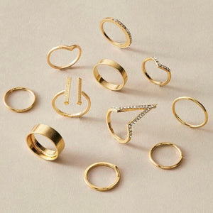 Golden Glam 12 Piece Ring