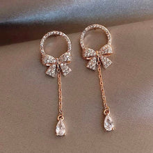 Load image into Gallery viewer, Rose Bow Bling Earrings
